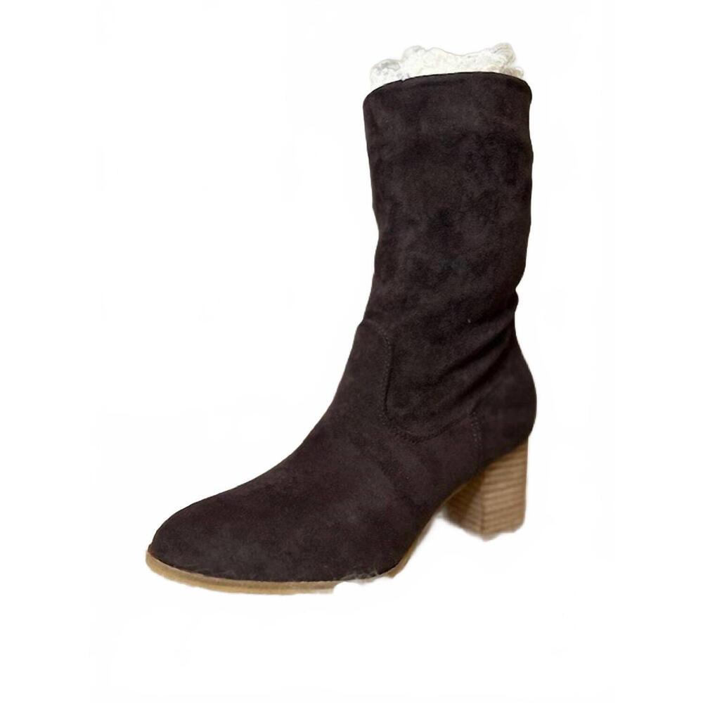 NEW CORKYS FOOTWEAR women's wicked slouch ankle faux suede boots in chocolate - Picture 1 of 6